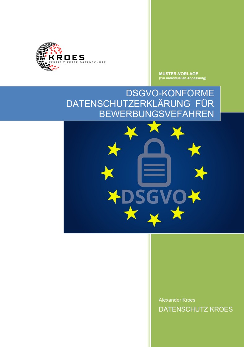 Datenschutzerklärung Bewerbungsverfahren Vorschau